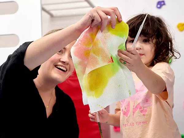 Children and educators outdoors